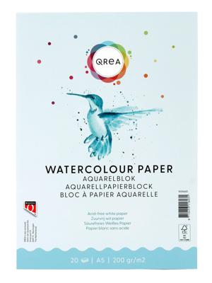 Aquarelblok qrea a5 20vel 200gr gelijmd