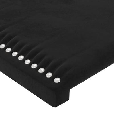 Hoofdbord met randen 83x16x118/128 cm fluweel zwart - thumbnail