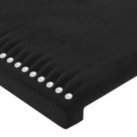 Hoofdbord met randen 83x23x118/128 cm fluweel zwart - thumbnail