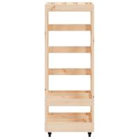Houtblokhouder met wielen 40x49x110 cm massief grenenhout - thumbnail
