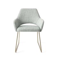 Jesper Home Yanai eetkamerstoel Soft Sage slide gold - thumbnail