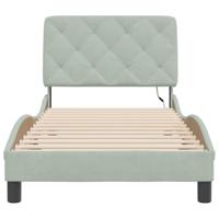 Bedframe met LED zonder matras fluweel lichtgrijs 90x200 cm - thumbnail