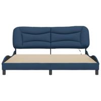 Bedframe met LED zonder matras "Hvar" 180x200 cm stof blauw - thumbnail