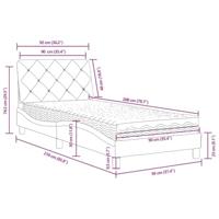 Bed met matras fluweel roze 90x200 cm - thumbnail