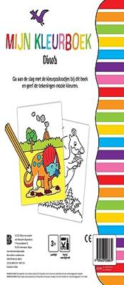 De Ballon Ballon kleurboek dino's met 6 kleurpotloodjes