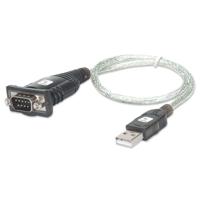 Techly IDATA USB-SER-2T seriële kabel Transparant 0,45 m USB Type-A DB-9 - thumbnail