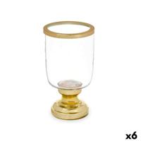 Kaarshouder Fluitglas Gouden Staal 12 x 24,5 x 12 cm (6 Stuks) - thumbnail