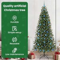 Kunstkerstboom met 300 LED met standaard Groen 210 cm PE en PVC - thumbnail