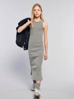 Lange tanktopjurk met Amerikaanse mouwen voor meisjes JONEN antraciet - thumbnail