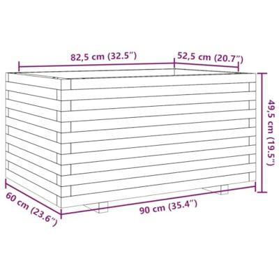 Plantenbak 90x60x49,5 cm massief grenenhout