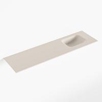 MONDIAZ LEX Linen solid surface inleg wastafel voor toiletmeubel 110cm. Positie wasbak rechts - thumbnail