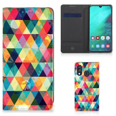 Samsung Galaxy A40 | Hoesje met Magneet | Geruit