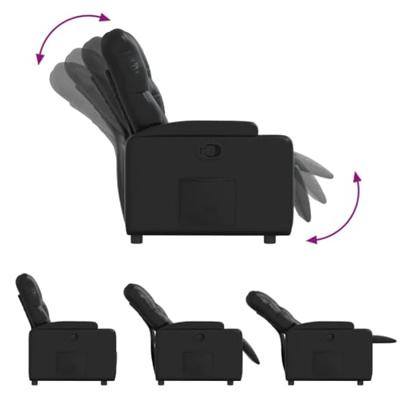 Fauteuil verstelbaar kunstleer zwart