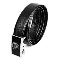 Mannen casual lederen riem tailleband met gesp hoofd lengte: 125cm (zwart) - thumbnail