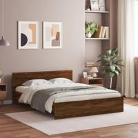 Bedframe met hoofdeinde bruin eikenkleur 150x200 cm - thumbnail