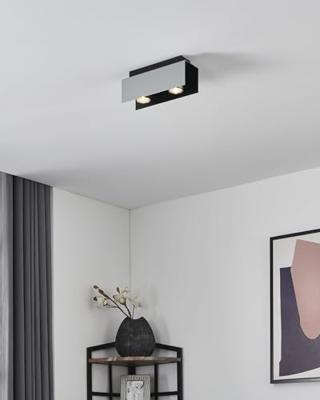 Eglo PlafondlampViserba 2-lichts wit en zwart - 97395