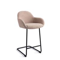 Jesper Home Barstoel 'Kushi' Arch Black, kleur Stone Haze (zithoogte 67cm) - thumbnail