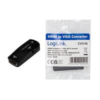 LogiLink CV0108 Adapter [1x HDMI-bus - 1x VGA-bus] Zwart - thumbnail