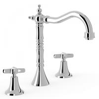 Tres Clasic 3-gats wastafelkraan met hoge uitloop chroom - thumbnail