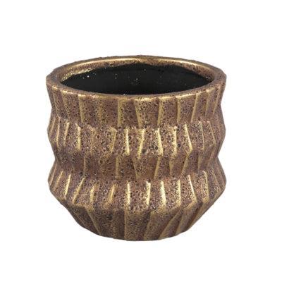 PTMD bloempot izra s bronskleurig/goudkleurig 12 cm | 12 stuks