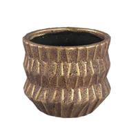 PTMD bloempot izra s bronskleurig/goudkleurig 12 cm | 12 stuks - thumbnail