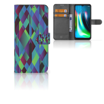 Motorola Moto G9 Play | E7 Plus | Book Case | Abstract Green Blue