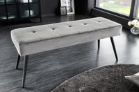 Design bank BOUTIQUE 100cm donkergrijs fluweel zwarte metalen poten - 43319 - thumbnail