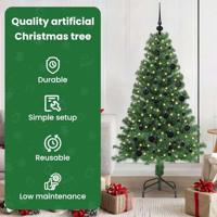 VidaXL Kunstkerstboom groen 150 cm pvc en staal en kunststof - thumbnail