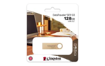 Kingston DataTraveler SE9 G3 USB-stick Retail 128 GB Goud DTSE9G3/128GB USB-A 3.2 Gen 1