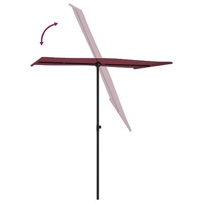 VidaXL Parasol met aluminium paal 180x110 cm bordeauxrood