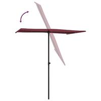 VidaXL Parasol met aluminium paal 180x110 cm bordeauxrood - thumbnail
