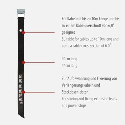 Brennenstuhl 1160670 Stroom Bevestigingsriem voor verlengkabel Zwart Brennenstuhl 1160670 Stroom Bevestigingsriem voor verlengkabel Zwart