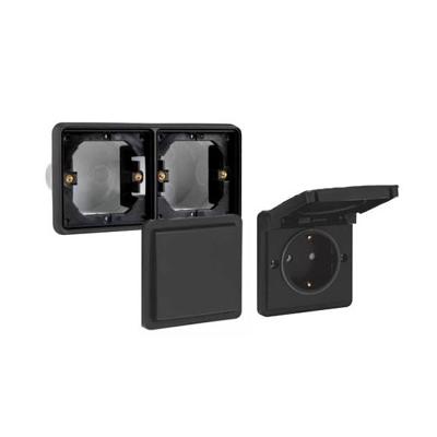 Niko Hydro Zwart Inbouw Wisselcombinatie IP55 horizontaal