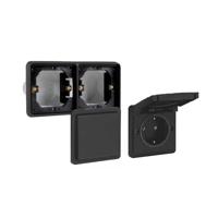 Niko Hydro Zwart Inbouw Wisselcombinatie IP55 horizontaal - thumbnail