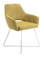 Jesper Home Yanai eetkamerstoel Lemon Limes cross white - thumbnail