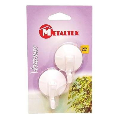 Metaltex Haken met Zuignap 2 Stuks Wit