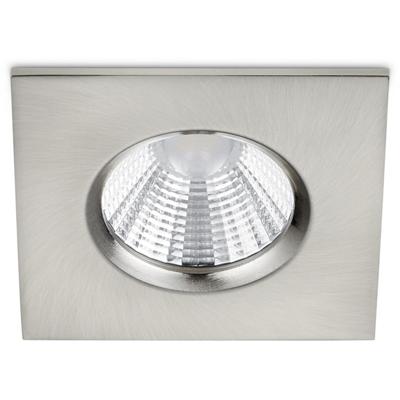LED Inbouwspot 5W - Dimbaar en Waterdicht IP65 - Warm Wit 3000K - Mat Nikkel - Vierkant