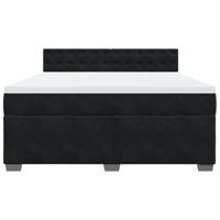 Boxspring met matras fluweel zwart 180x200 cm - thumbnail