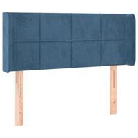 Hoofdbord met randen 83x16x78/88 cm fluweel donkerblauw - thumbnail