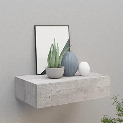 VidaXL Wandschap met lade 40x23,5x10 cm mdf betongrijs