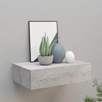 VidaXL Wandschap met lade 40x23,5x10 cm mdf betongrijs - thumbnail