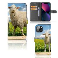 Apple iPhone 13 | Telefoonhoesje | Met pasjeshouder | Schaap en Lammetje - thumbnail