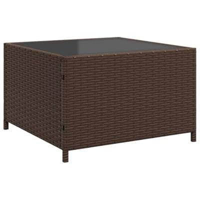 Tuinbank met tafel en kussens L-vormig poly rattan bruin Tuinbank met tafel en kussens L-vormig poly rattan bruin