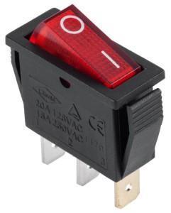 Enzo Wipschakelaar 1p aan-uit zwart/rood verlicht 7430720