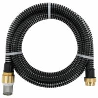 VidaXL Zuigslang met messing koppelingen 1,1'' 20 m pvc zwart - thumbnail