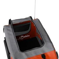 Hondenfietstrailer oxford stof en ijzer oranje en grijs - thumbnail