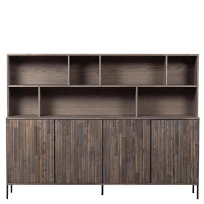 WOOOD Wandkast 'New Gravure' Essenhout, 200cm, kleur Espresso