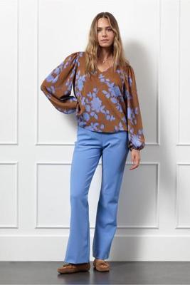 Studio Anneloes Flair Bonded Trousers 13240 Flared 6609 Lavender Blue