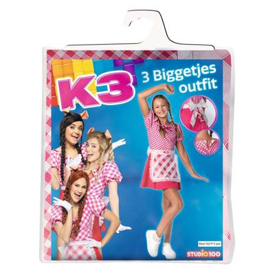K3 verkleedjurk - 3 biggetjes, 9-11 jaar