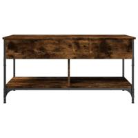 Salontafel 100x50x50 cm bewerkt hout en metaal gerookt eiken - thumbnail